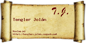 Tengler Jolán névjegykártya